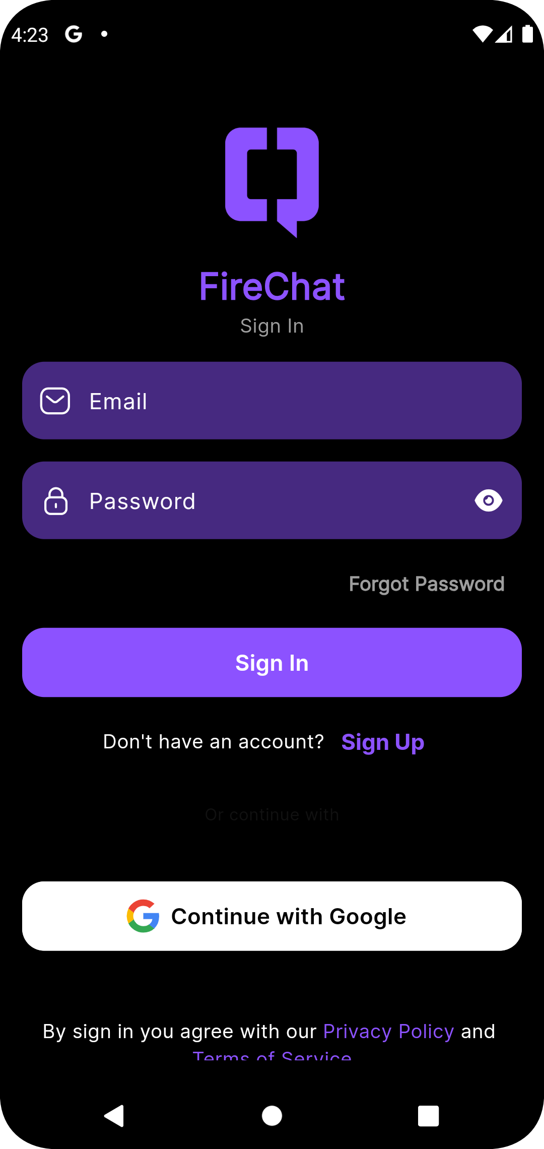 App Transaction Screen