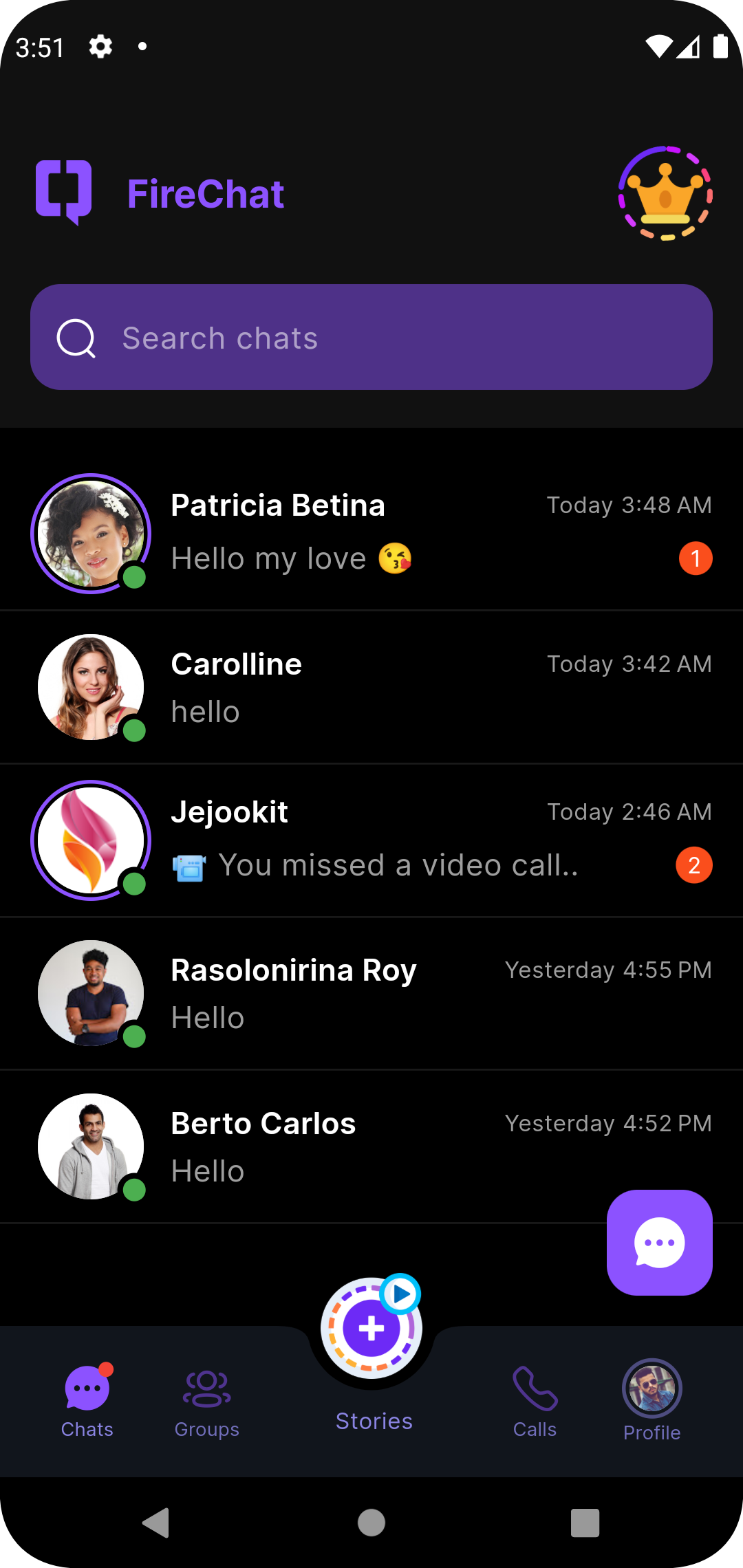 App Portfolio Screen